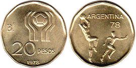 монета Аргентина 20 песо 1978