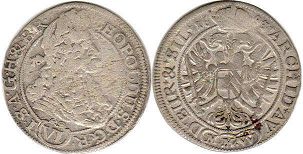 монета Австрия 6 крейцеров 1683