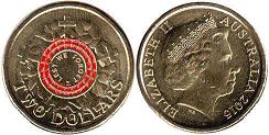 монета Австралия 2 доллара 2015