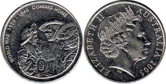 монета Австралия 20 центов 2005