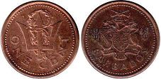 монета Барбадос 1 цент 1999