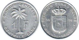 монета Руанда-Урунди 1 франк 1958