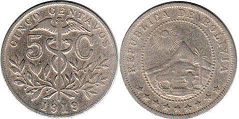 монета Боливия 5 сентаво 1919