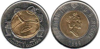 монета Канада 2 доллара 1999