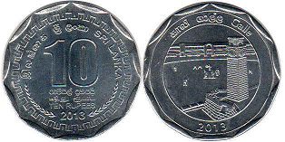 монета Цейлон 10 рупий 2013