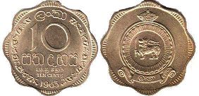 монета Цейлон 10 центов 1963