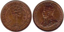 монета Цейлон 1/2 цента 1926