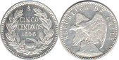 монета Чили 5 сентаво 1896