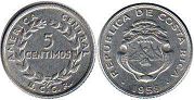 монета Коста Рика 5 сентимо 1958