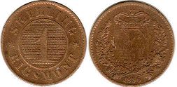 монета Дания 1 скиллинг 1856