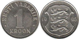 монета Эстония 1 крона 1995