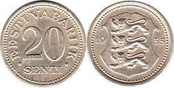 монета Эстония 20 сенти 1935