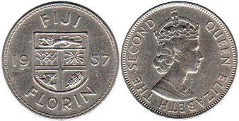 монета Фиджи 1 флорин 1957