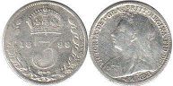 монета Великобритания 3 пенса 1898