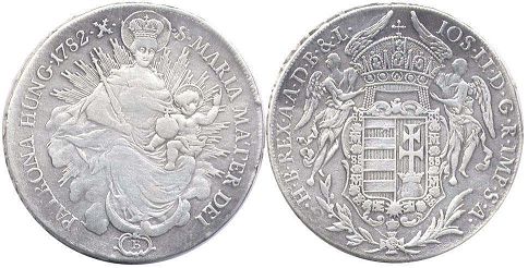 монета Венгрия 1 талер 1782