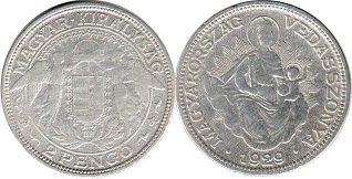 монета Венгрия 2 пенгё 1929