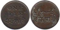 монета Бенгальское Президентство 1 пай 1831-1835