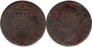 монета Ирландия 1/2 пенни 1744