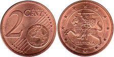 монета Литва 2 евро цента 2015
