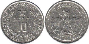 монета Мадагаскар 10 ариари 1978