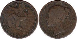 монета Остров Мэн фартинг 1839