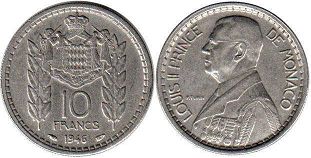 монета Монако 10 франков 1946