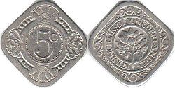 монета Нидерланды 5 центов 1913
