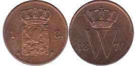 монета Нидерланды 1 цент 1876