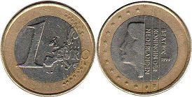 монета Нидерланды 1 евро 1999