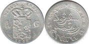монета Голландская Ост-Индия 1/10 гульдена 1858