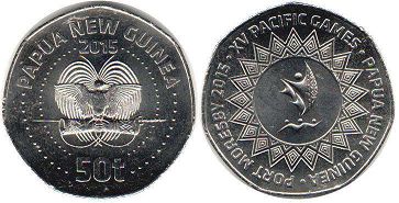 монета Папуа Новая Гвинея 50 тойя 2015