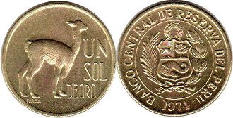 монета Перу 1 соль 1974