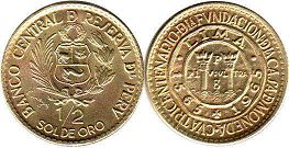 монета Перу 1/2 соль 1965