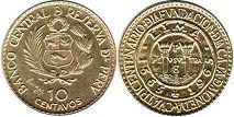 монета Перу 10 сентаво 1965