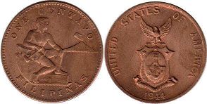 монета Филиппины 1 сентаво 1944