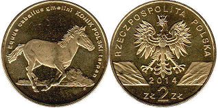 монета Польша 2 злотых 2014