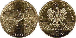 монета Польша 2 злотых 2013