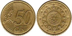 монета Португалия 50 евро центов 2009