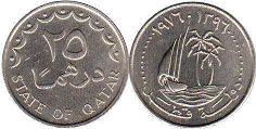 монета Катар 25 дирхамов 1976