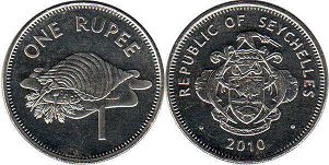 монета Сейшельские Острова 1 рупия 2010