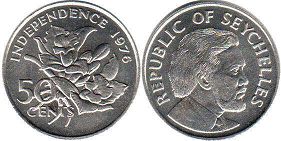 монета Сейшельские Острова 50 центов 1976