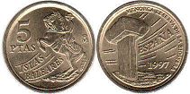 монета Испания 5 песет 1997