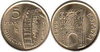 монета Испания 5 песет 1999