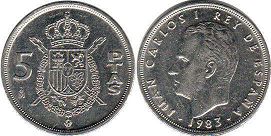 монета Испания 5 песет 1983