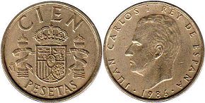 монета Испания 100 песет 1986