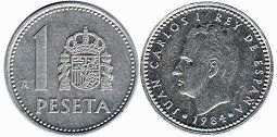 монета Испания 1 песета 1984
