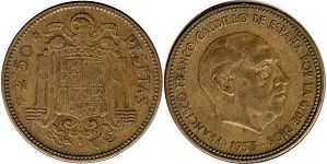 монета Испания 2,5 песеты 1957 (1959)