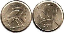 монета Испания 5 песет 2000