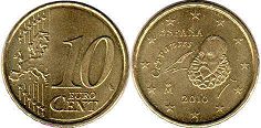 монета Испания 10 евро центов 2010