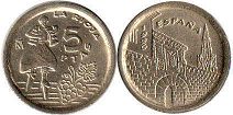 монета Испания 5 песет 1996